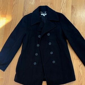 Women’s black J. Crew wool peacoat